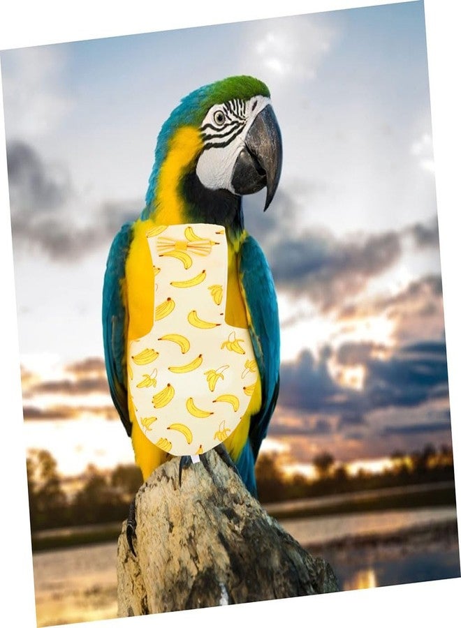 ZIBUYU® 2Pcs Parrot Clothes, Budgie Jumpers, Adorable Bow Banana Print Budgie Diaper Bird Flight Suit, Elastic Straps Design, Lightweight & Comfort, Washable, Size M - Image 5